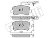 Комплект гальмівних колодок, дискове гальмо METELLI 22-0899-0 (D1985, 25112, 25113)