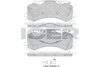 Комплект гальмівних колодок, дискове гальмо ICER 182281 (25908, 25909, D1952-9178)