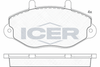 Комплект тормозных колодок, дисковый тормоз ICER 140897 (21469, D2260-9498)