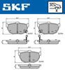 Комплект гальмівних колодок, дискове гальмо SKF VKBP 90483 A (21553, 21554, 21555)