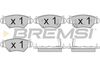 Комплект тормозных колодок, дисковый тормоз BREMSI BP2812 (21992, 23052, 23053, 23054, 23055, SPA812)