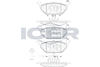 Комплект гальмівних колодок, дискове гальмо ICER 181349 (21974, 23130, 23131, 23187, 23188, D768-7709)