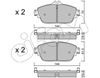 Комплект тормозных колодок, дисковый тормоз CIFAM 822-1017-0 (22031, 22032, 25534, 25535, D1837)