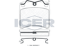Комплект тормозных колодок, дисковый тормоз ICER 140895 (20195, 20652, D581-7461)