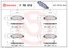 BREMBO Brake Pad Set, disc brake P 78 012