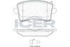 Комплект гальмівних колодок, дискове гальмо ICER 181835 (24606, D1386-8494)