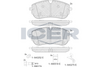 Комплект тормозных колодок, дисковый тормоз ICER 182451-208 (26510, 26511, D2416-9641)