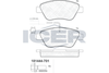 Комплект гальмівних колодок, дискове гальмо ICER 181444-701 (23705, 23706, 23707, 23979, 23982, D1616-8829)