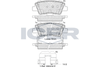 Комплект гальмівних колодок, дискове гальмо ICER 182036-203 (22655, 22656, 22657, D1445-8428, D1812-8428, D1848-8428)