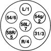 zásuvka 12V, 7pol, kovová 8JB001941-041