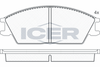 Комплект гальмівних колодок, дискове гальмо ICER 180616 (21012, D404-7293)