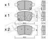 Комплект тормозных колодок, дисковый тормоз METELLI 22-1012-0 (25974, 25975, 25973, 25820, 25819, 25818, 22221, 22220, D1722)