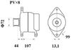 alternátor VOLVO 28V/120A - řemenice 8 drážek, pr.72mm MG1100