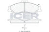Комплект гальмівних колодок, дискове гальмо ICER 181580 (23540, D1573-8783, D1573-9179)