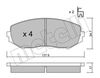 Комплект тормозных колодок, дисковый тормоз METELLI 22-0766-0 (D1188, 24346)