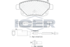 Комплект гальмівних колодок, дискове гальмо ICER 141794 (22017, 24486, 25918, D1502-8701, D1502-8737, D1639-8866)