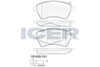 Комплект тормозных колодок, дисковый тормоз ICER 181428-701 (23615, D926-7827)