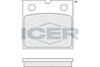 Комплект гальмівних колодок, дискове гальмо ICER 182361 (20610, 24044, D971-7872, D971-9047)