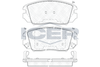 Комплект гальмівних колодок, дискове гальмо ICER 181745