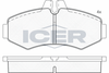 Комплект гальмівних колодок, дискове гальмо ICER 141288 (23022, D1253-8371)