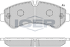 Комплект тормозных колодок, дисковый тормоз ICER 142362 (22791, D2236-9475)
