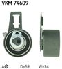 Натяжний ролик, ремінь ГРМ SKF VKM 74609