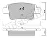 Комплект тормозных колодок, дисковый тормоз METELLI 22-0705-0 (24349, D1537)