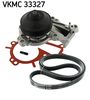 SKF Water Pump + V-Ribbed Belt Set VKMC 33327