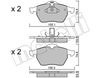 Комплект тормозных колодок, дисковый тормоз METELLI 22-0118-0 (D0736, 21829, 20676)