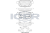 Комплект гальмівних колодок, дискове гальмо ICER 182017 (25258, 25259, 25260, D2007-9237)