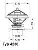 Термостат, охлаждающая жидкость BorgWarner (Wahler) 4238.92D