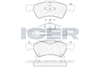 Комплект тормозных колодок, дисковый тормоз ICER 181544 (23640, 23641, 23642, D857-7733)