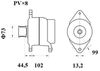 alternátor RVI/VOLVO 28V/110A - řemenice 8 drážek, pr.73mm MG815