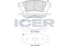 Комплект тормозных колодок, дисковый тормоз ICER 182241 (22153, D1805-9039)