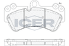 Комплект гальмівних колодок, дискове гальмо ICER 181620 (23692, D1007-7911)