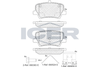 Комплект гальмівних колодок, дискове гальмо ICER 182346 (20510, 20552, 22000, 22999, D2136-9373)