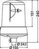 maják oranžový KL 7000 FL 24V, na trubku 2RL008063-111