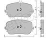 Комплект тормозных колодок, дисковый тормоз CIFAM 822-1272-0 (D2237, 22962, 22963)