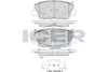Комплект тормозных колодок, дисковый тормоз ICER 182239 (22907, 22908, 22909, D1827-8904)