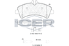Набір гальмівних прокладок, дискове гальмо ICER 141849-203 (D1318-8432)
