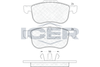 Комплект гальмівних колодок, дискове гальмо ICER 181297 (23072, 23073, 23074, 23464, 23465, 23466, 25563, D794-7664)