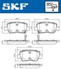 Комплект гальмівних колодок, дискове гальмо SKF VKBP 90458 A (24885, 24886, 24887)