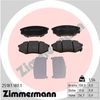 Комплект гальмівних колодок, дискове гальмо ZIMMERMANN 25187.180.1 (25187, 25188, 25189)