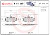 BREMBO Brake Pad Set, disc brake P 61 060