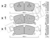 Комплект гальмівних колодок, дискове гальмо METELLI 22-0927-0 (D1455, 25190, 25191, 25192)