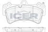Комплект тормозных колодок, дисковый тормоз ICER 181595 (23693, D1014-7878, D1014-8366, D977-7878)