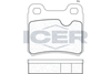 Комплект гальмівних колодок, дискове гальмо ICER 180807 (21140, 21213)