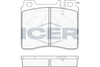 Комплект гальмівних колодок, дискове гальмо ICER 181158 (21303, 21364, D577-7457, D689-7564)