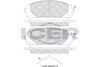 Комплект гальмівних колодок, дискове гальмо ICER 182417 (26448, 26477, D2304-9108)