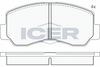 Комплект гальмівних колодок, дискове гальмо ICER 140623 (20047, 21109)